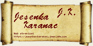 Jesenka Karanac vizit kartica